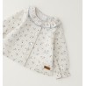 iDO Camicia neonata in twill 100% cotone con stampa vichy e fiorellini all-over Neonata. 4H075 6CFA g PANNA-ACQUA