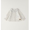 iDO Camicia neonata in twill 100% cotone con stampa vichy e fiorellini all-over Neonata. 4H075 6CFA g PANNA-ACQUA