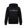 John Richmond SET FELPA CON CAPPUCCIO CON LOGO LITTERING DAVANTI + PANTALONI CON LACCI NERA ETAH Ragazzo. RBA26007CF g BLACK