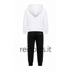 John Richmond SET FELPA BIANCA CON CAPPUCCIO E LOGO LITTERING DAVANTI + PANTALONI CON LACCI ETAH Ragazzo. RBA26007CF g WHITE