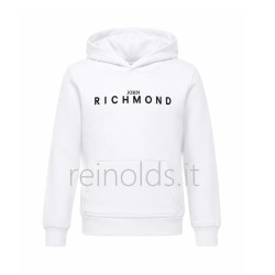 John Richmond SET FELPA BIANCA CON CAPPUCCIO E LOGO LITTERING DAVANTI + PANTALONI CON LACCI ETAH Ragazzo. RBA26007CF g WHITE