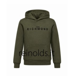 John Richmond SET FELPA VERDE CON CAPPUCCIO E LOGO LITTERING DAVANTI + PANTALONI CON LACCI ETAH Ragazzo. RBA26007CF g OLIVE