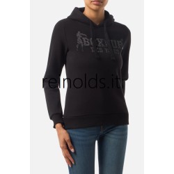 FELPA CON CAPPUCCIO E STRASS da Donna. NERO BXW0404723BA g NERO Boxeur des rues