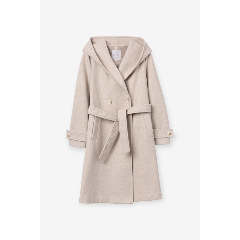 Tiffosi cappotto in panno beige con cappuccio Donna. 10067824 Collusion_3 g 152