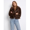 Tiffosi pelliccia marrone corta da Donna. 10067845 Irina g 290 Chocolate Brown - ecopelliccia
