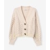 Tiffosi cardigan beige lavorato da donna e ragazza. 10067572 Cezanne g 104 Birch