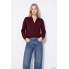 Tiffosi felpa bourdeaux con collo polo da ragazza e donna. 10067416 Valentina_C g 555 Picante